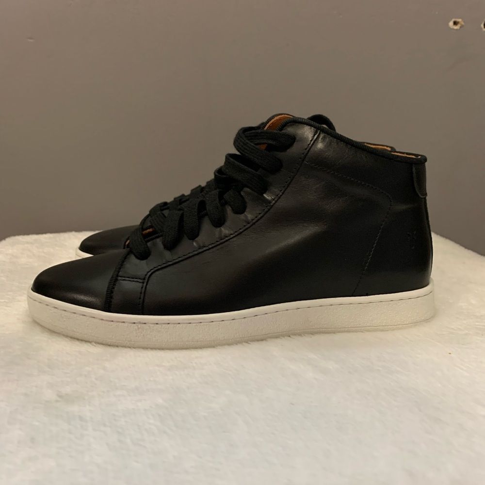 New Frye Womens Black Leather Ankle Sneakers Size‎ 6.5 M Shoes New Lace Up